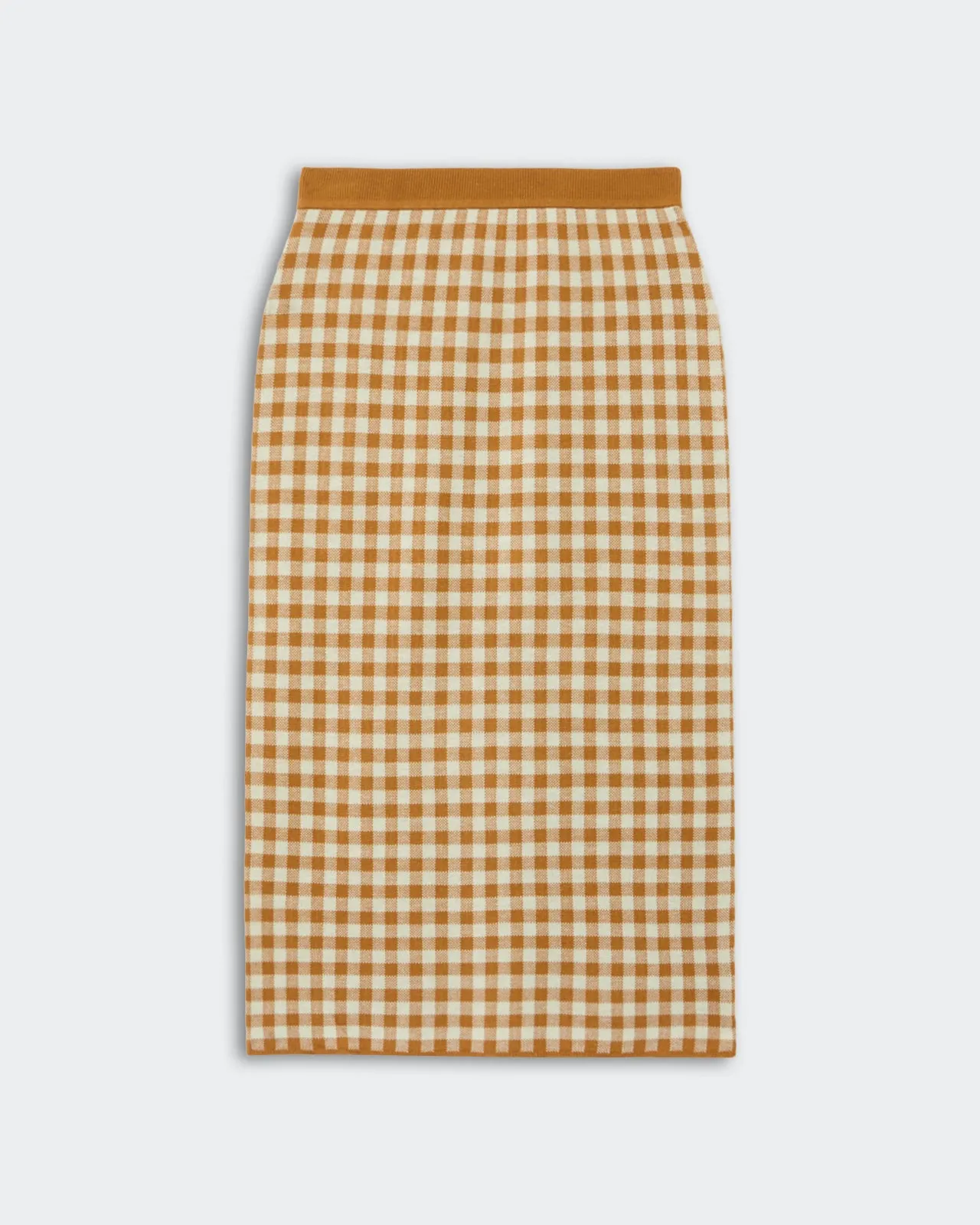 Gingham Long Skirt - Suede/Limewash sold by Guest In Residence