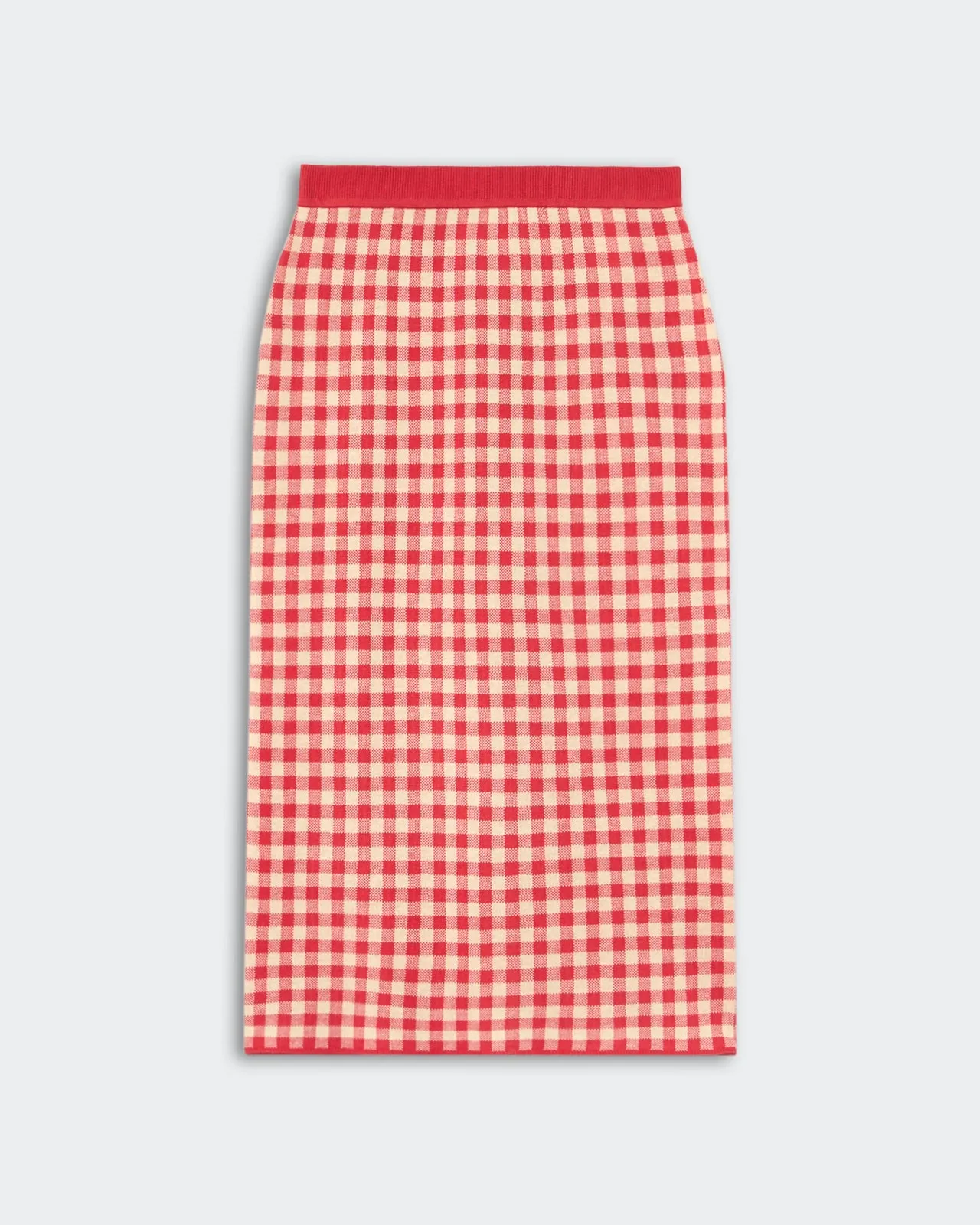 Gingham Long Skirt - Scarlet/Mist sold by Guest In Residence