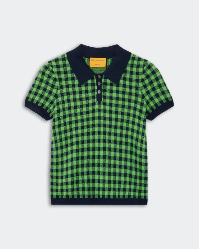 Gingham Shrunken Polo - Midnight/Match Point sold by Guest In Residence