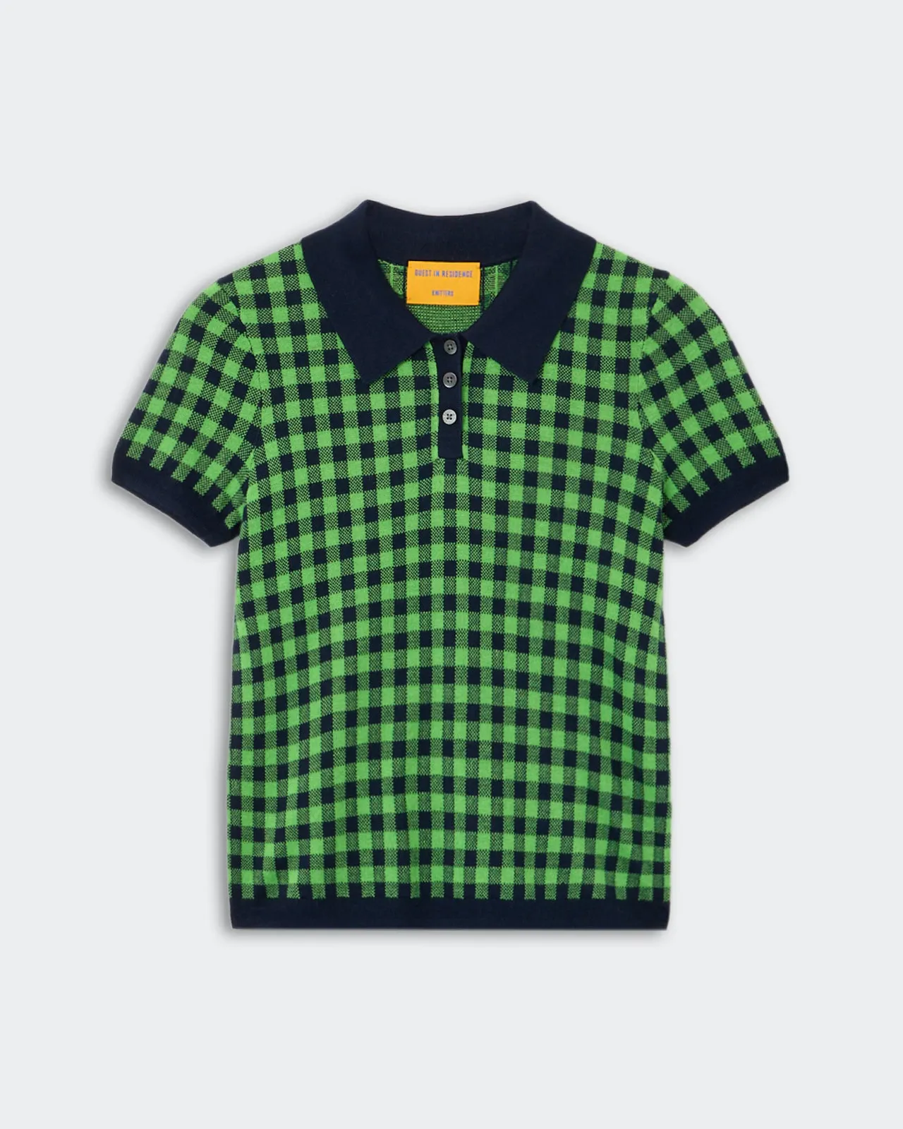 Gingham Shrunken Polo - Midnight/Match Point sold by Guest In Residence