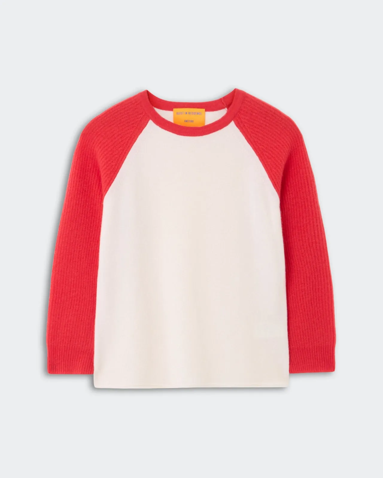 Baseball Tee - Cream/Scarlet sold by Guest In Residence