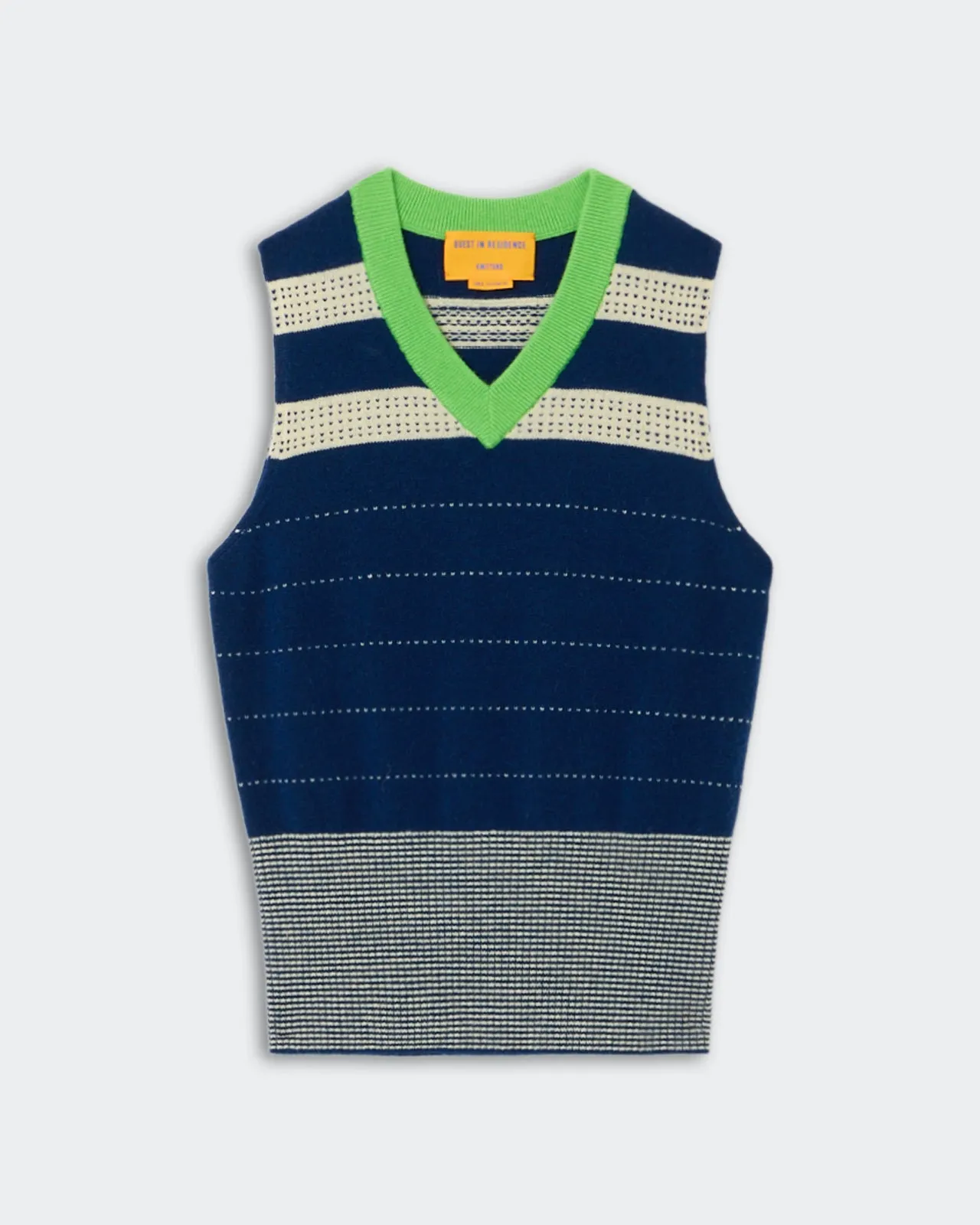 Collegiate Stripe Vest - Navy Combo sold by Guest In Residence