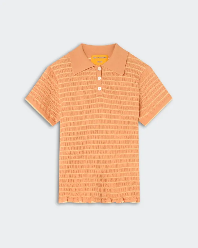 Smocked Shrunken Polo - Nectar/Butter made by Guest In Residence