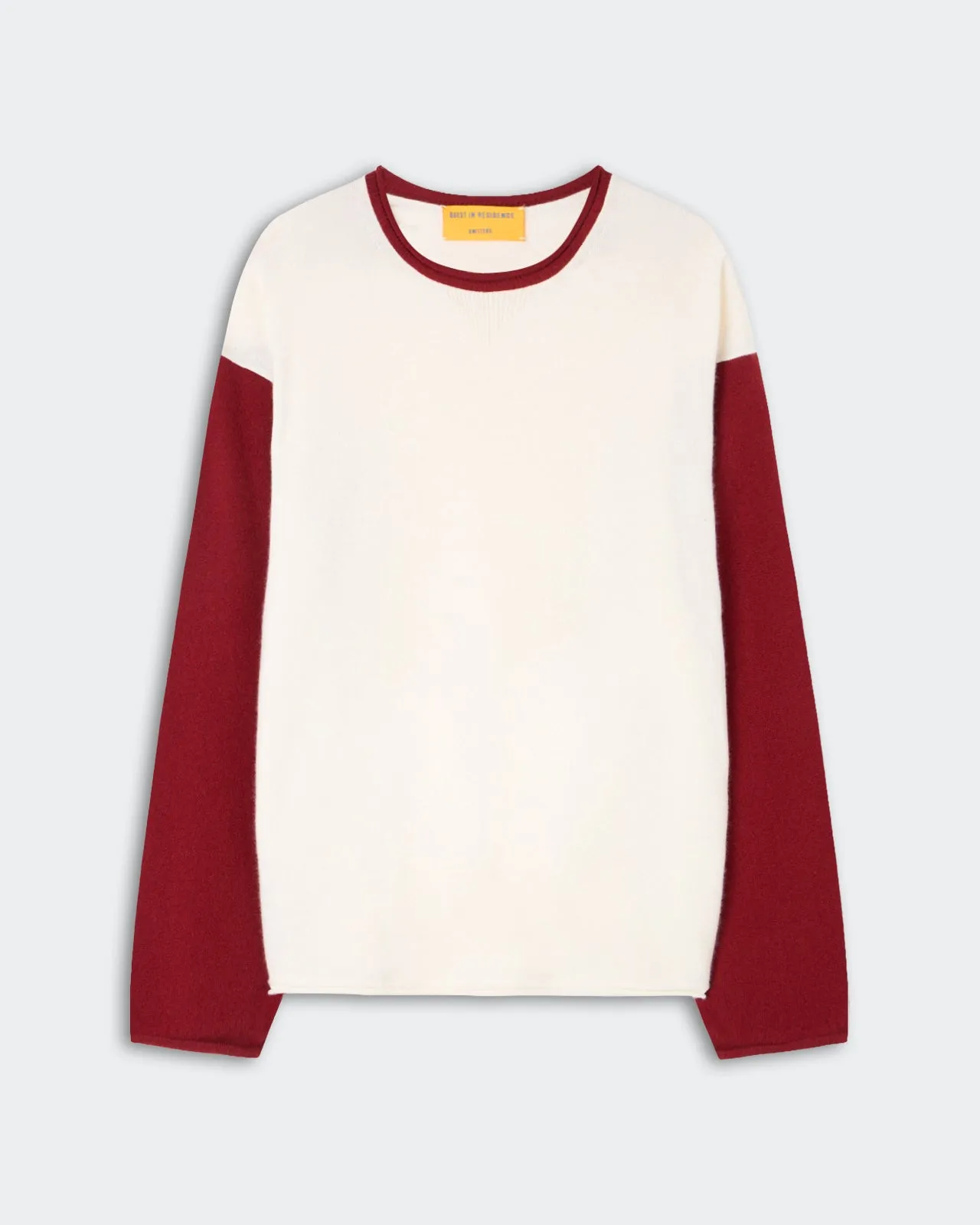 Baseball Oversized Crew - Cream/Carmine sold by Guest In Residence