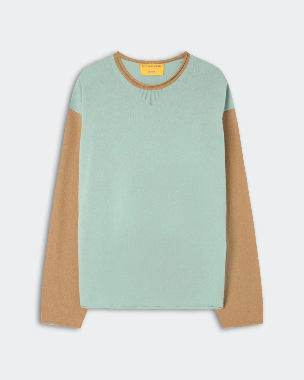 Baseball Oversized Crew - Sage Brush/Camel sold by Guest In Residence
