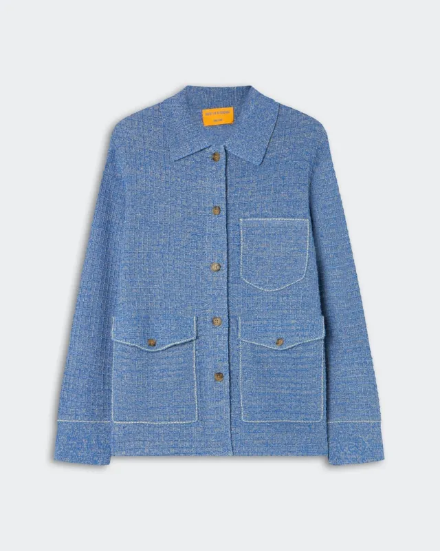 Waffle Jacket - Delft Blue/Sandstone made by Guest In Residence