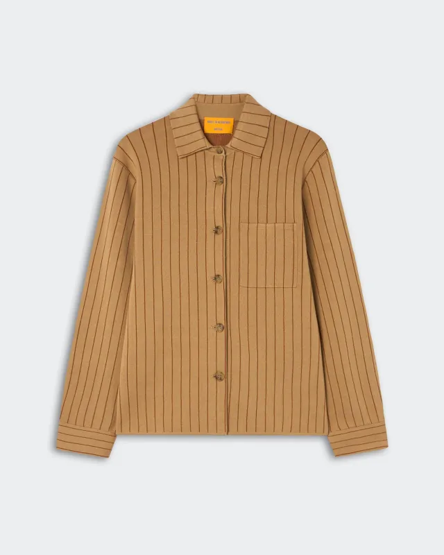 Pinstripe Work Shirt - Camel/Burnt Sienna made by Guest In Residence
