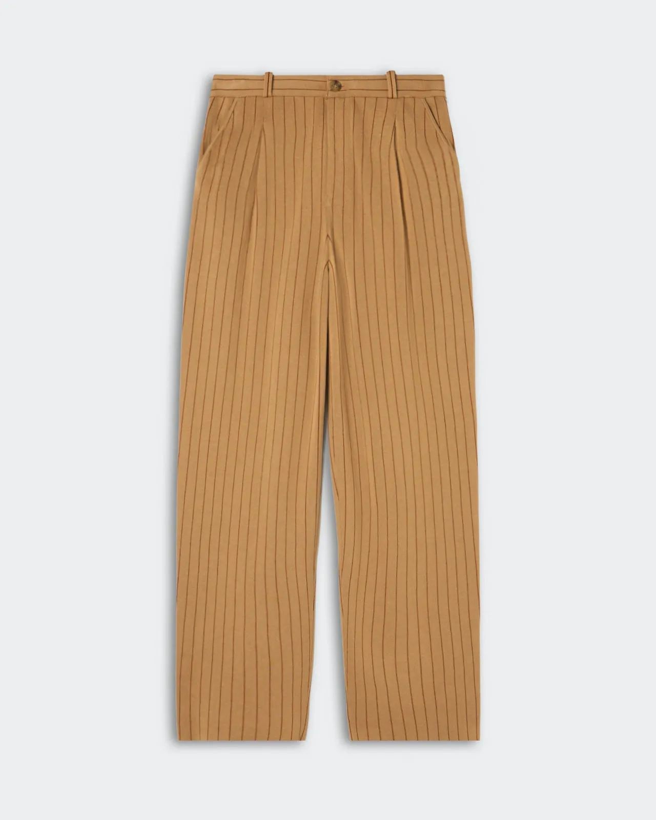 Pinstripe Carpenter Pant - Camel/Burnt Sienna sold by Guest In Residence