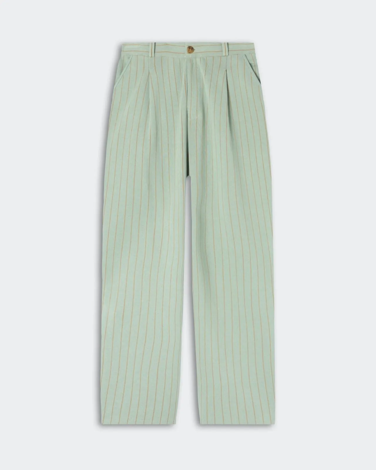Pinstripe Carpenter Pant - Sage Brush/Camel sold by Guest In Residence