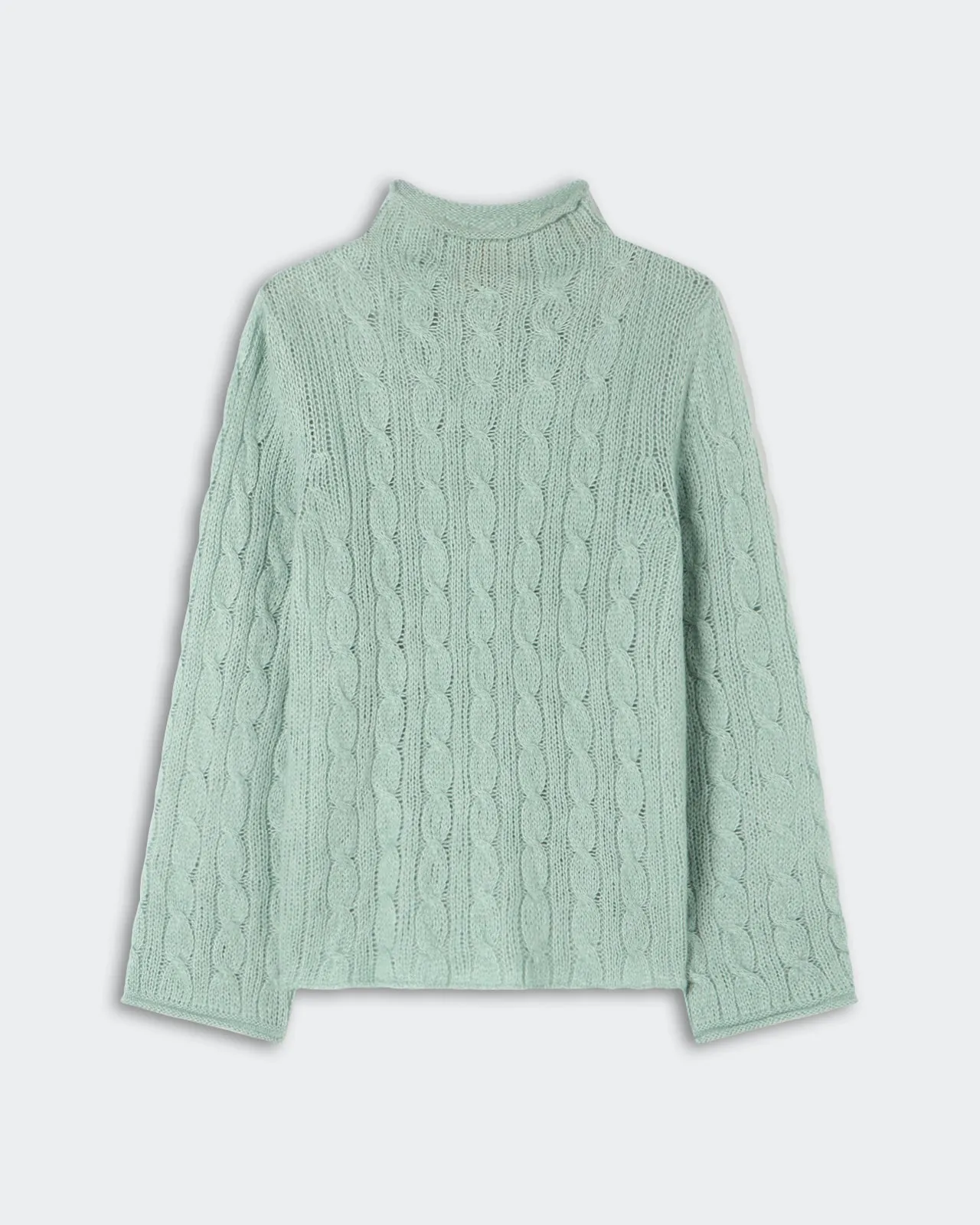 Cable Mock Neck Top - Sage Brush sold by Guest In Residence