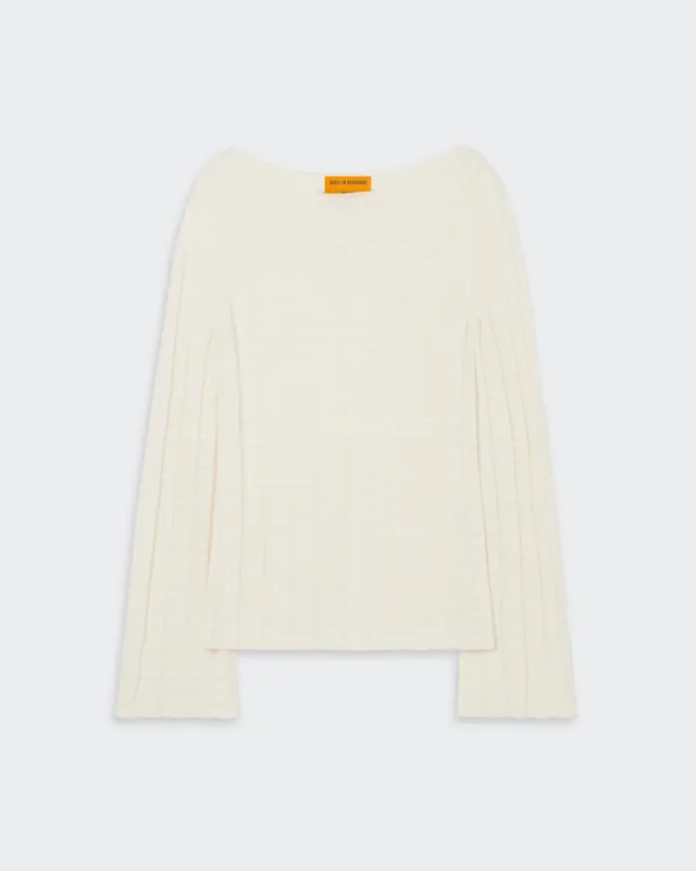 Longsleeve Flare Top - Cream sold by Guest In Residence