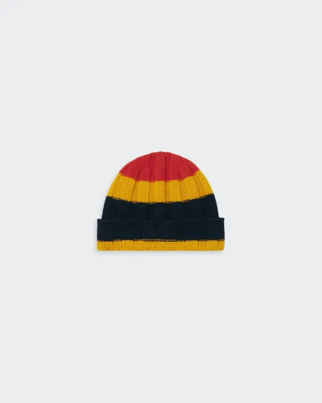 The Rib Stripe Hat - Midnight/Honey/Cherry sold by Guest In Residence