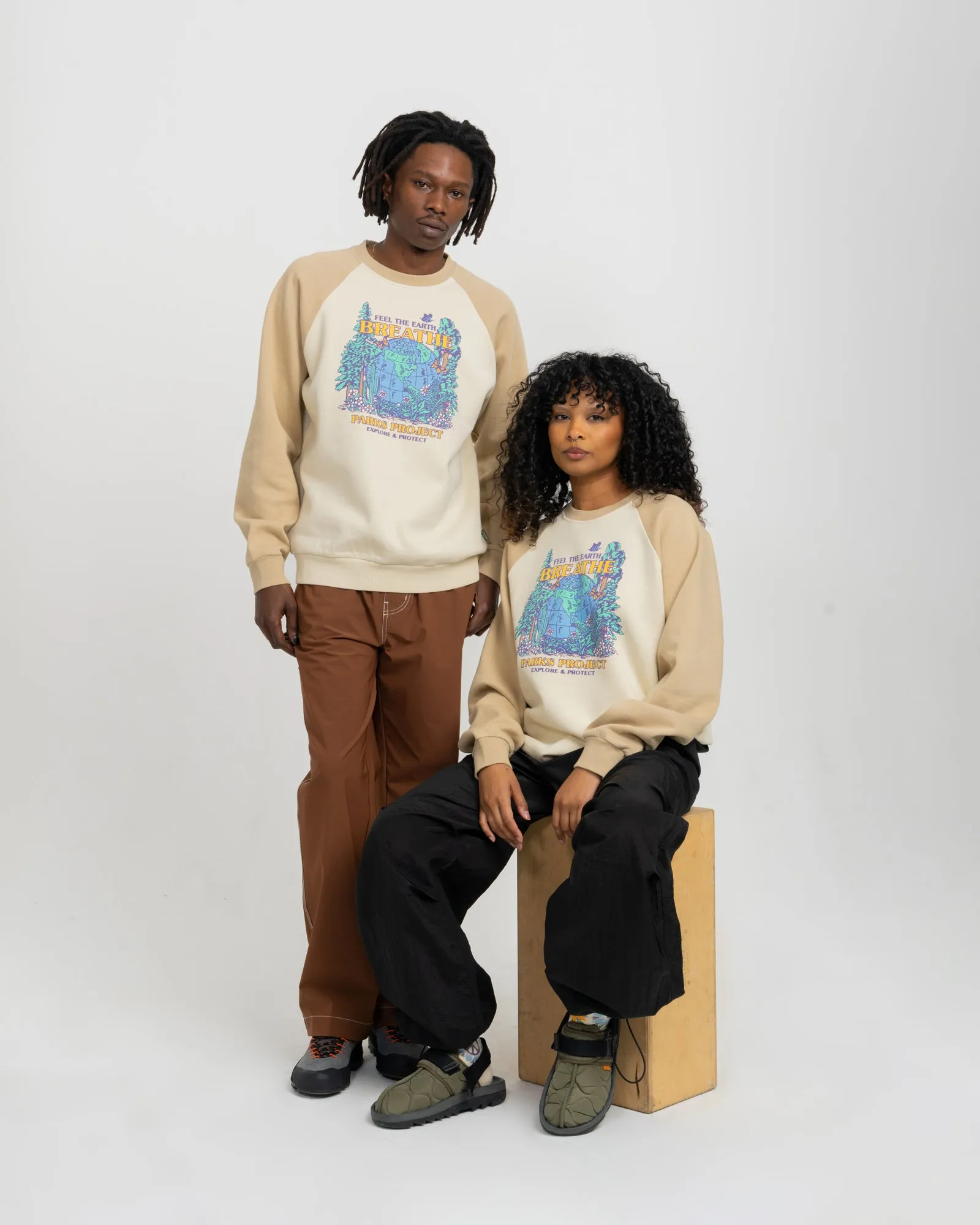 Feel The Earth Breathe Raglan Crew sold by Parks Project product image thumbnail 2