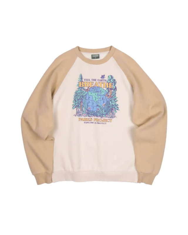 Feel The Earth Breathe Raglan Crew sold by Parks Project