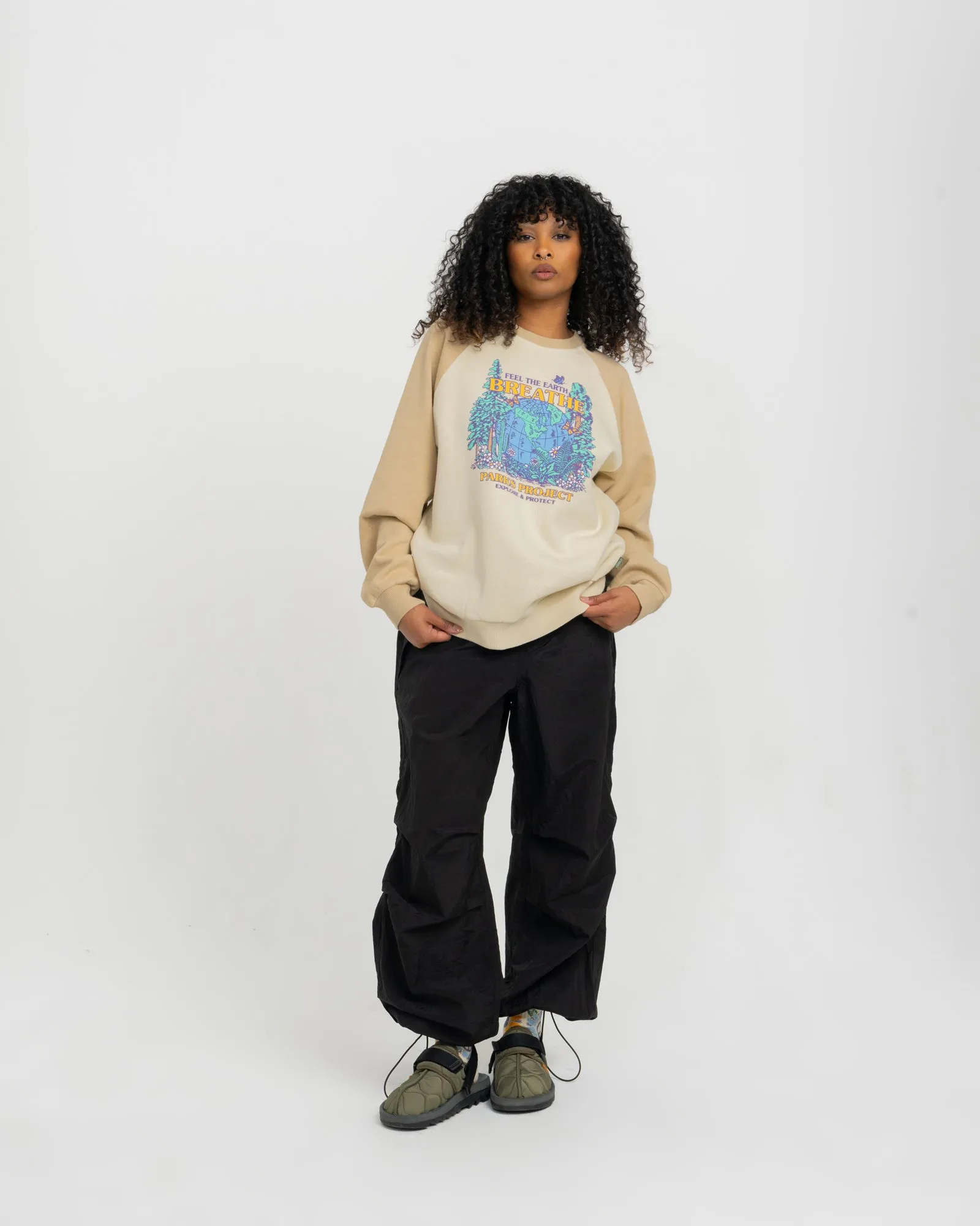 Feel The Earth Breathe Raglan Crew sold by Parks Project product image thumbnail 3