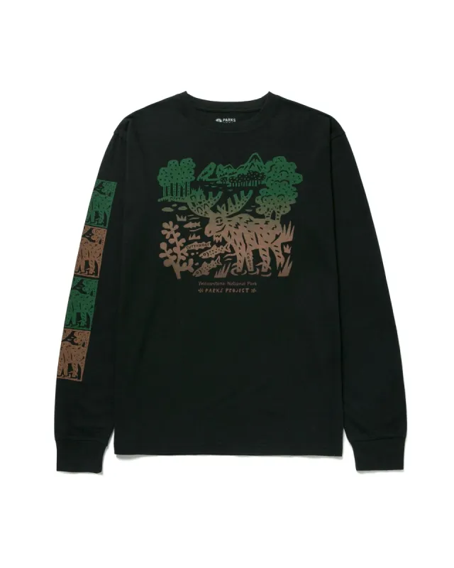 Yellowstone Woodcut Long Sleeve Tee sold by Parks Project