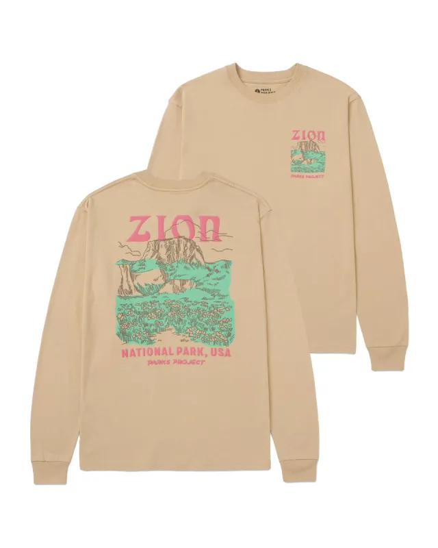 Zion Puff Print Long Sleeve Tee sold by Parks Project