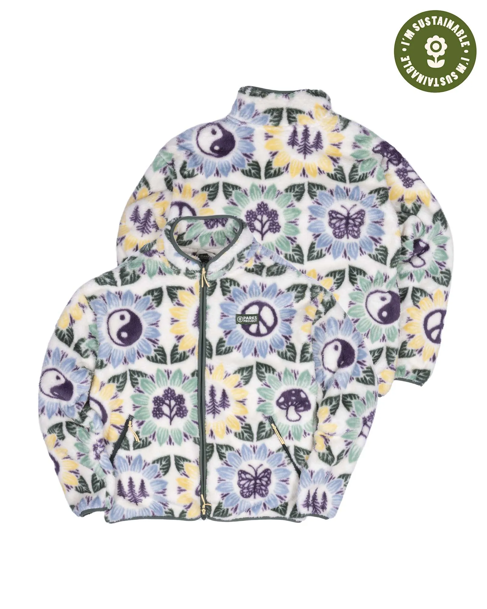 Nature In Bloom Faux Shearling Jacket sold by Parks Project