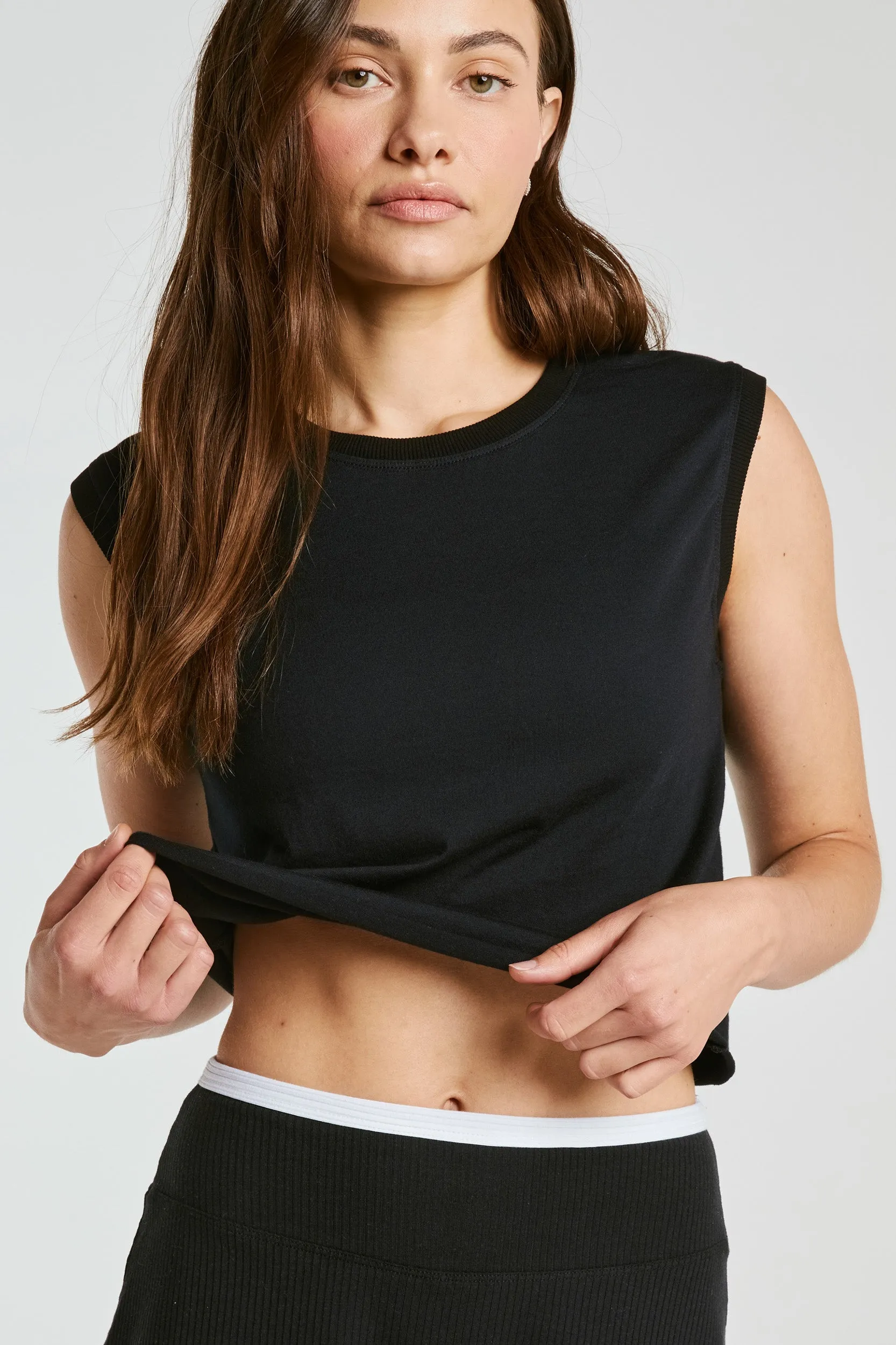 Cropped Modal Muscle Tee sold by Year of Ours product image thumbnail 2