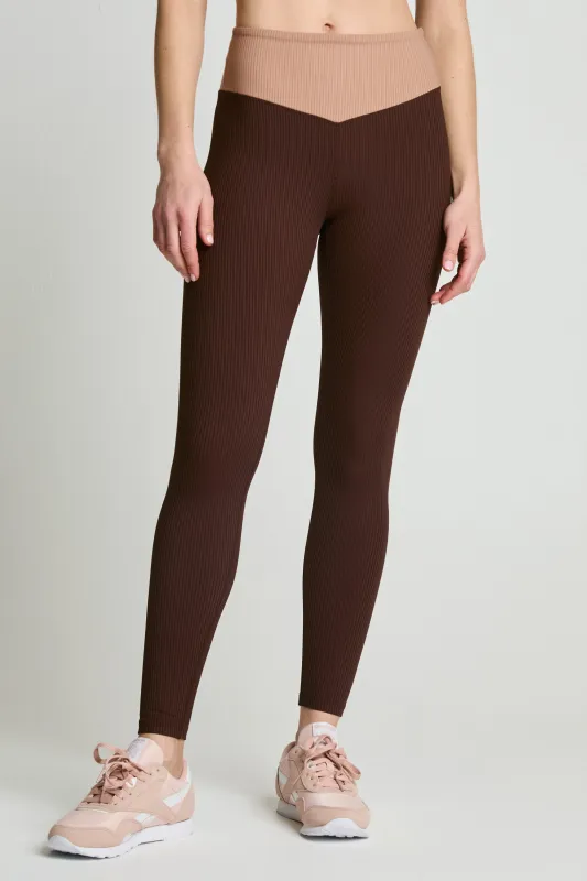 Ribbed Two Tone Dip Legging sold by Year of Ours