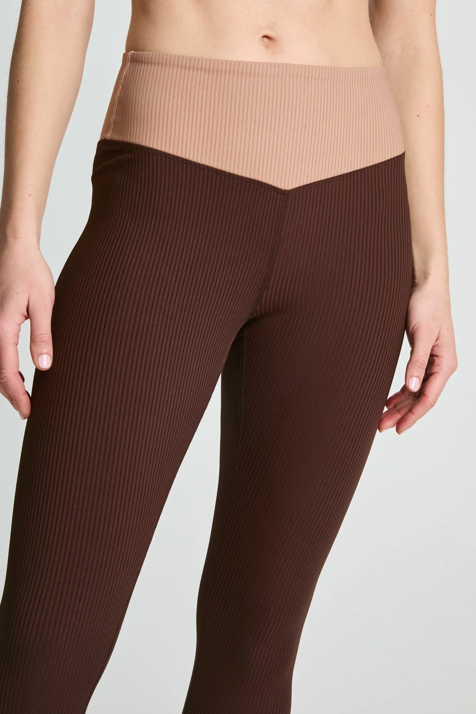 Ribbed Two Tone Dip Legging sold by Year of Ours product image thumbnail 4