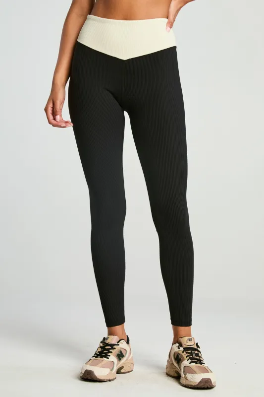 Ribbed Two Tone Dip Legging sold by Year of Ours