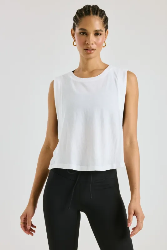 Flow Cropped Muscle Tank sold by Year of Ours