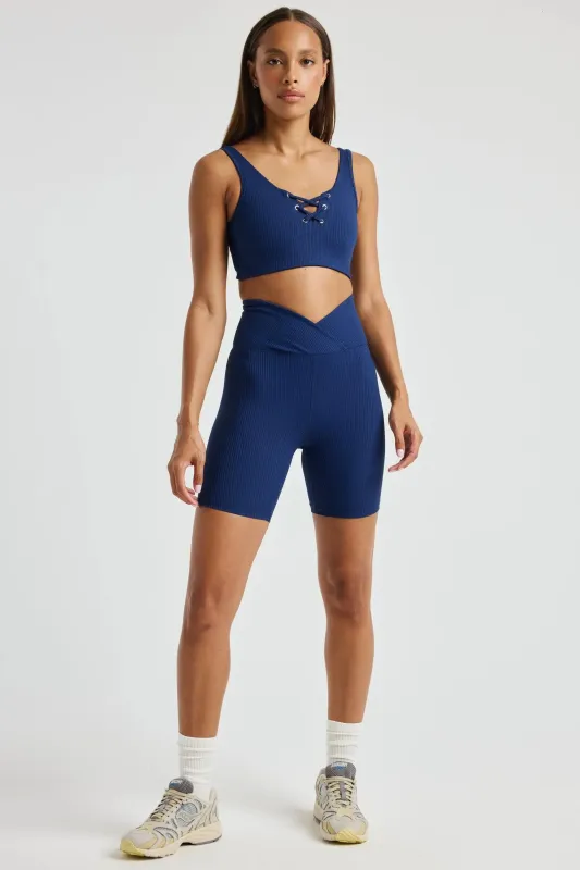 Ribbed V Waist Biker Short sold by Year of Ours