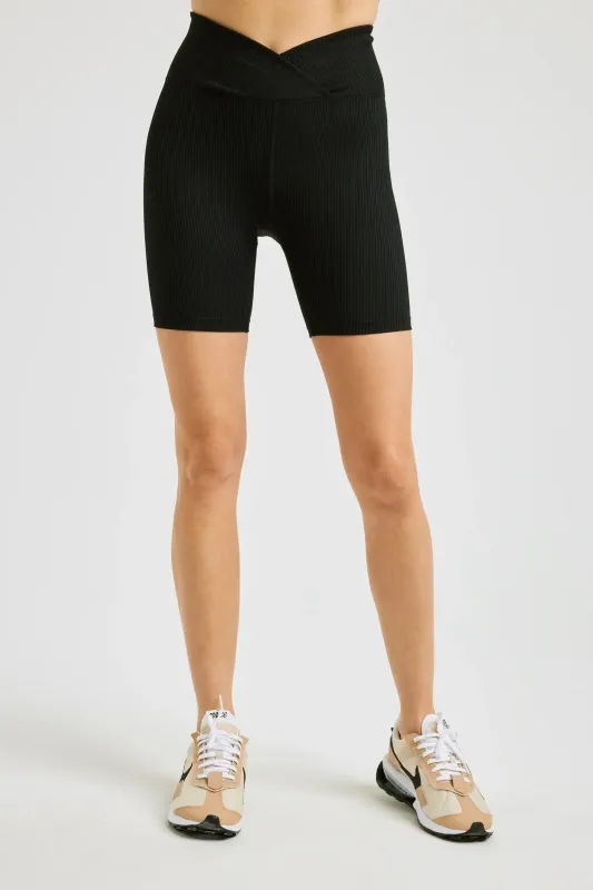 Ribbed V Waist Biker Short sold by Year of Ours