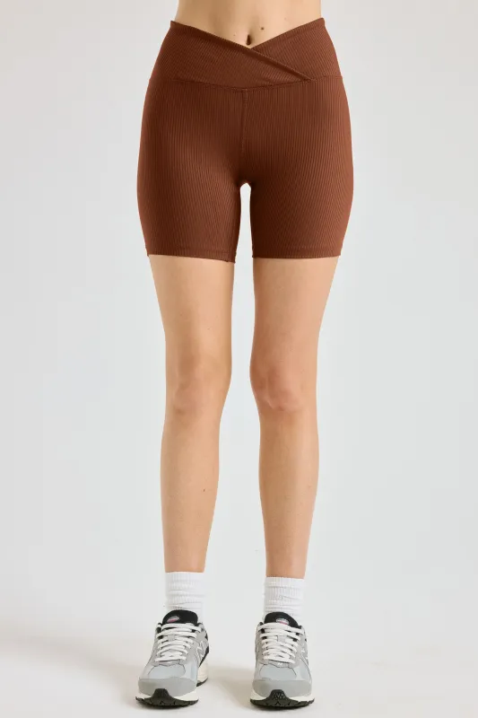 Ribbed V Waist Biker Short sold by Year of Ours