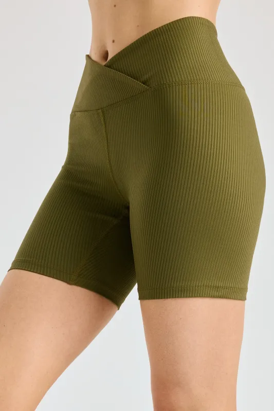 Ribbed V Waist Biker Short sold by Year of Ours