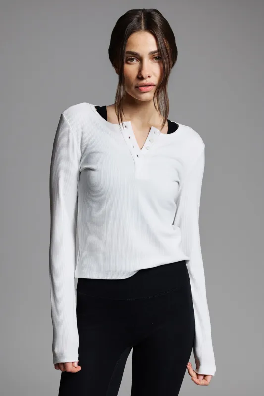 The Perfect Ribbed Henley made by Year of Ours