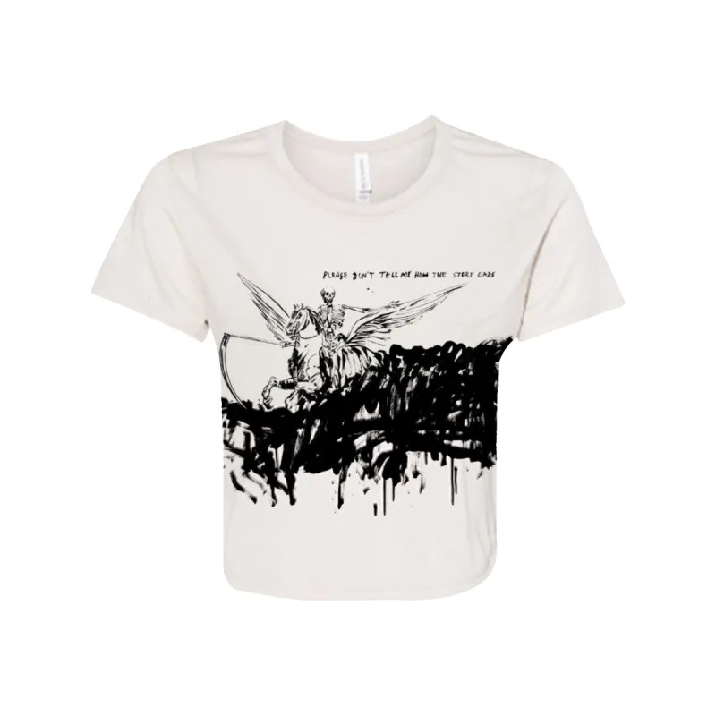 The Story Ends - Women's Flowy Cropped Tee sold by A7X World