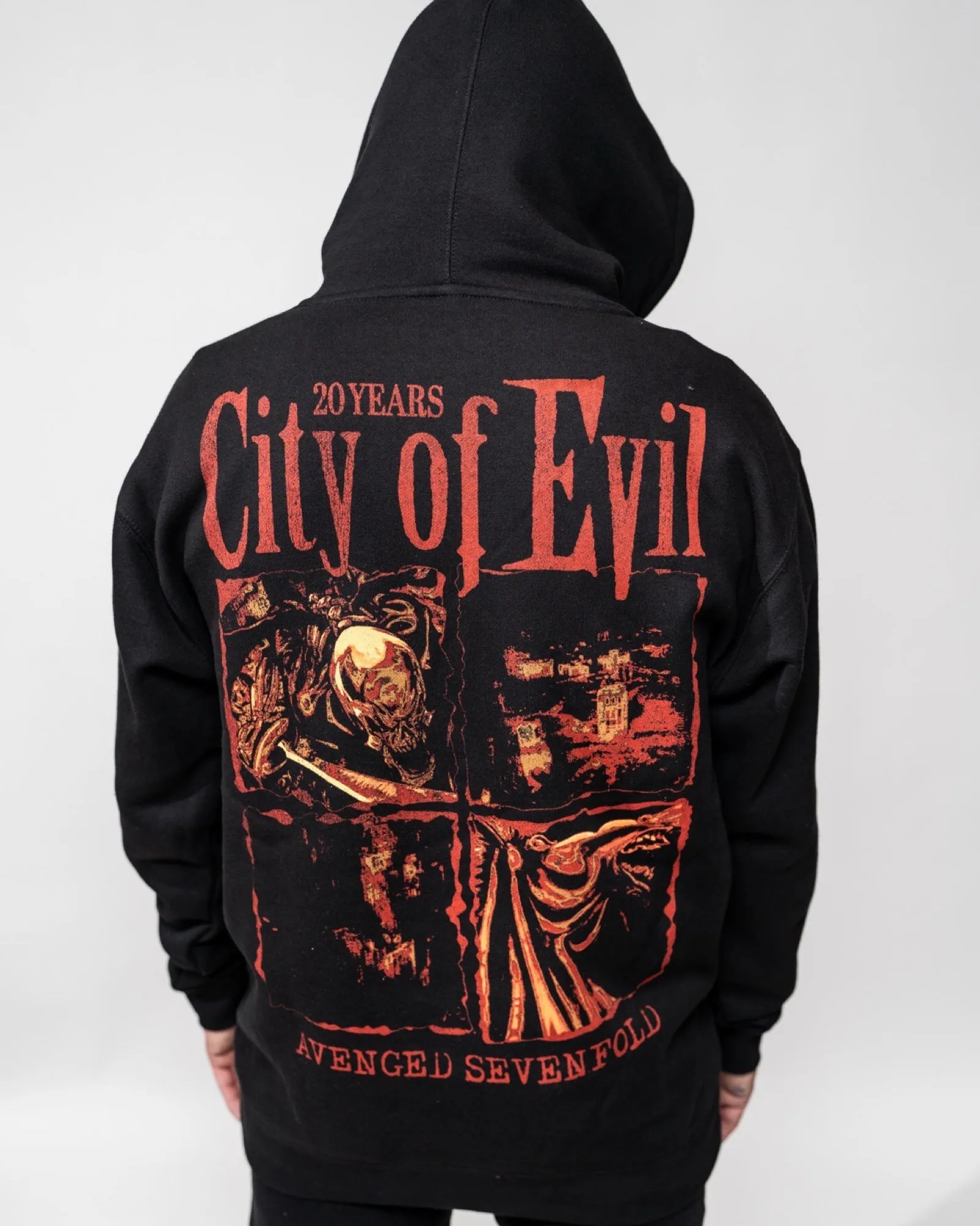 City of Evil - Black Heavyweight Hooded Pullover (COE 20th Anniversary) sold by A7X World product image thumbnail 4