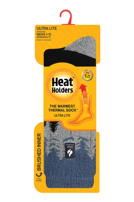 Men's ULTRA LITE™ Trees Patterned Crew Socks sold by Heat Holders