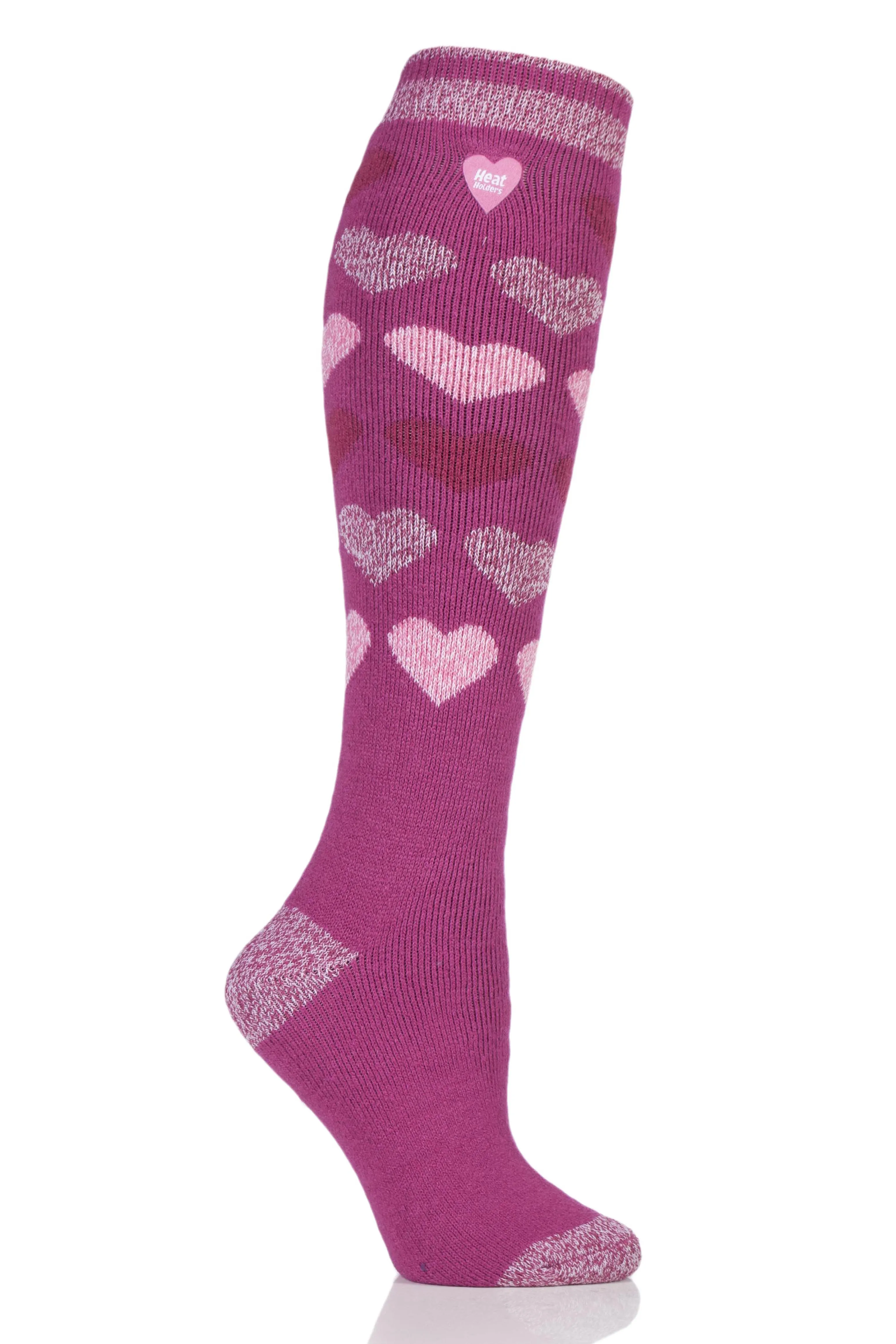 Women's LITE™ Jacquard Hearts Long Socks sold by Heat Holders product image thumbnail 5
