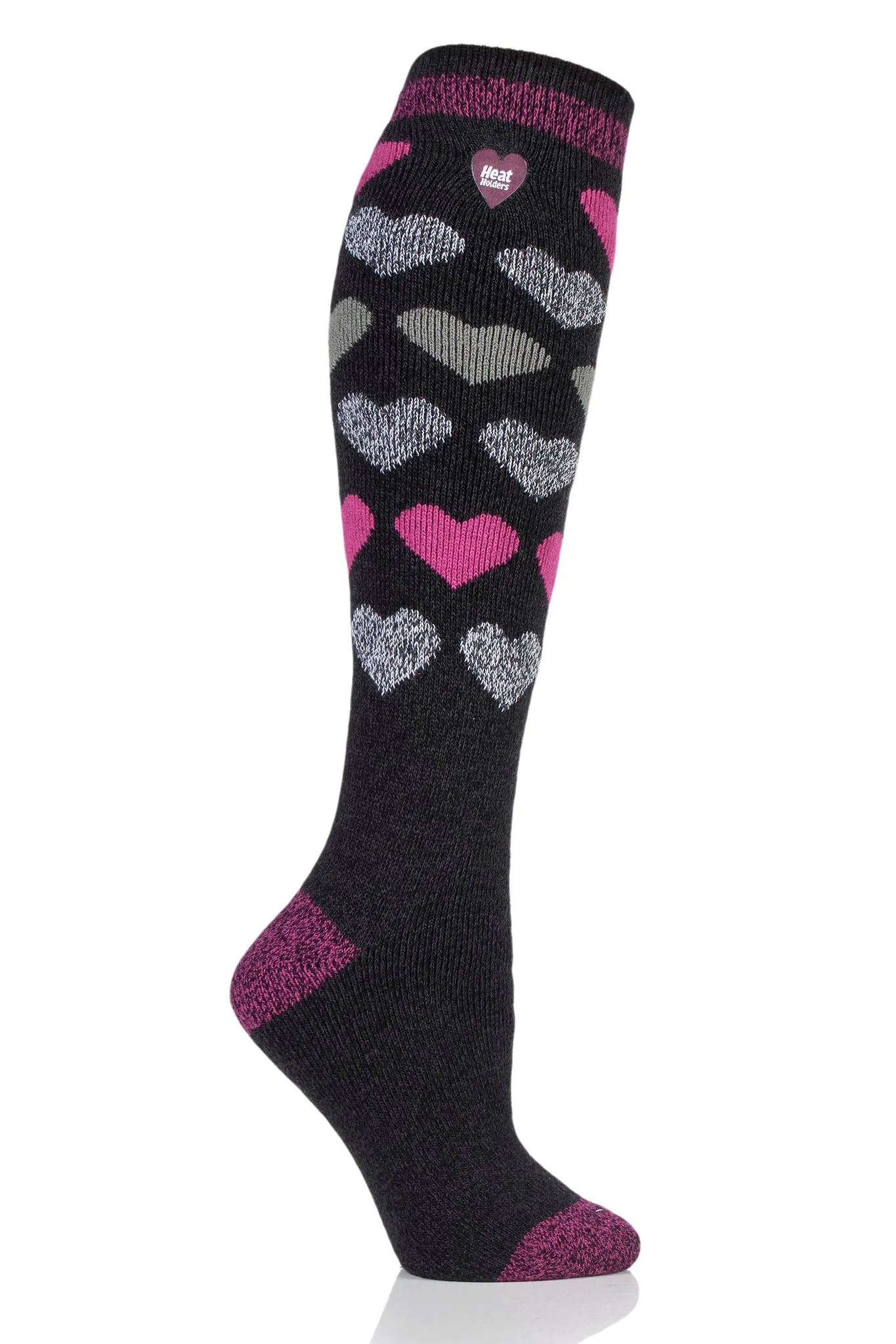 Women's LITE™ Jacquard Hearts Long Socks sold by Heat Holders product image thumbnail 2