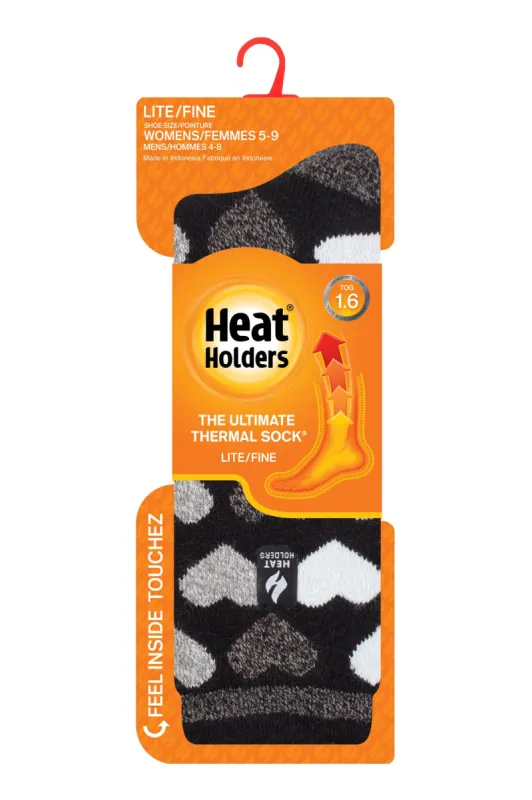 Women's Jennifer LITE™ Heart Crew Socks sold by Heat Holders