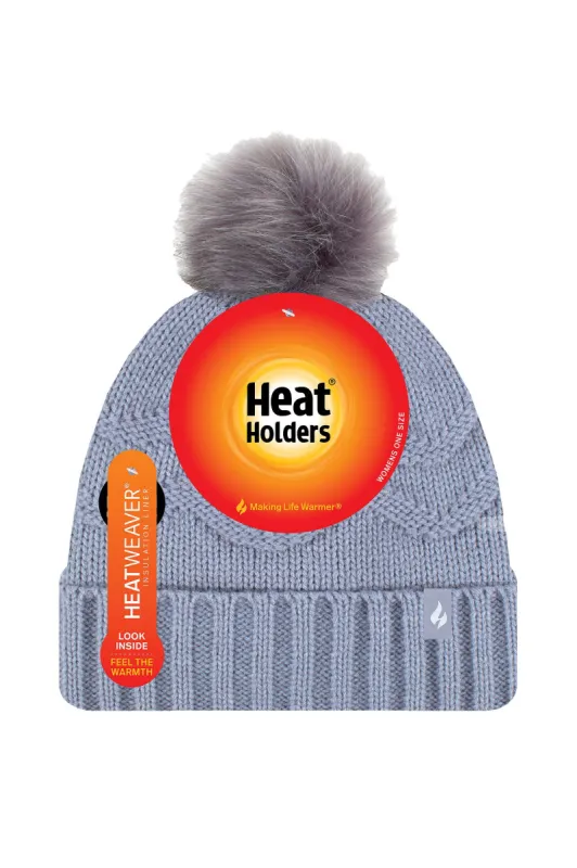 Women's Courtney Roll-Up Hat With Wispy Pom-Pom sold by Heat Holders