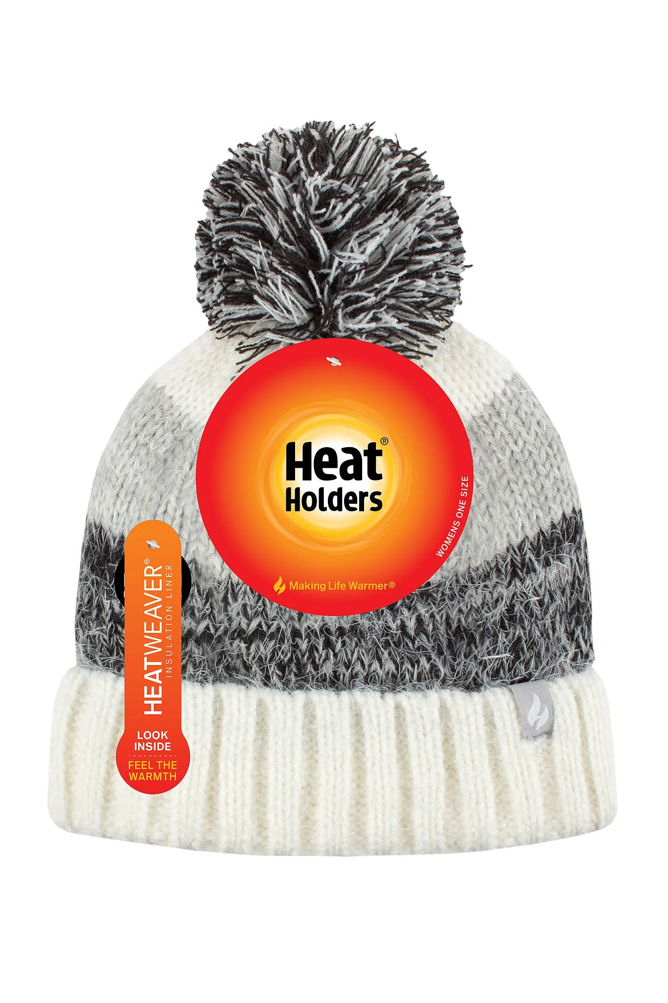 Women's Sloane Feather Knit Roll Up Hat sold by Heat Holders