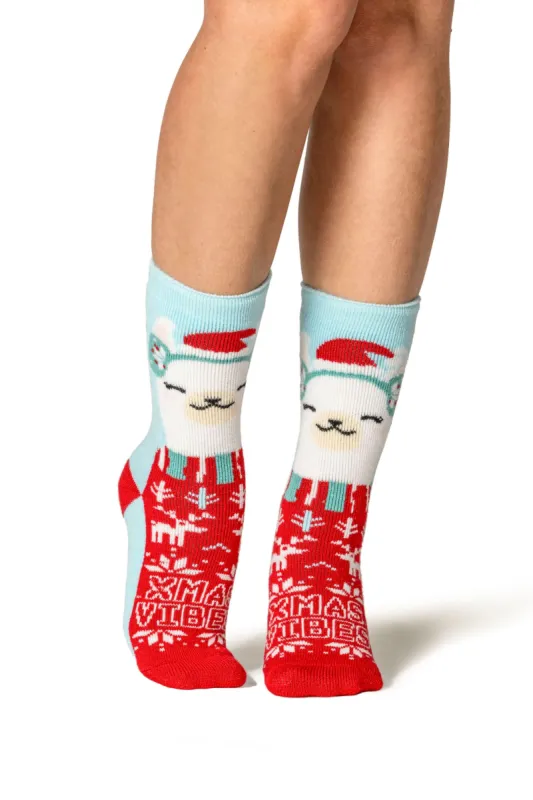 Women's Lite Carol Festive Crew Sock sold by Heat Holders