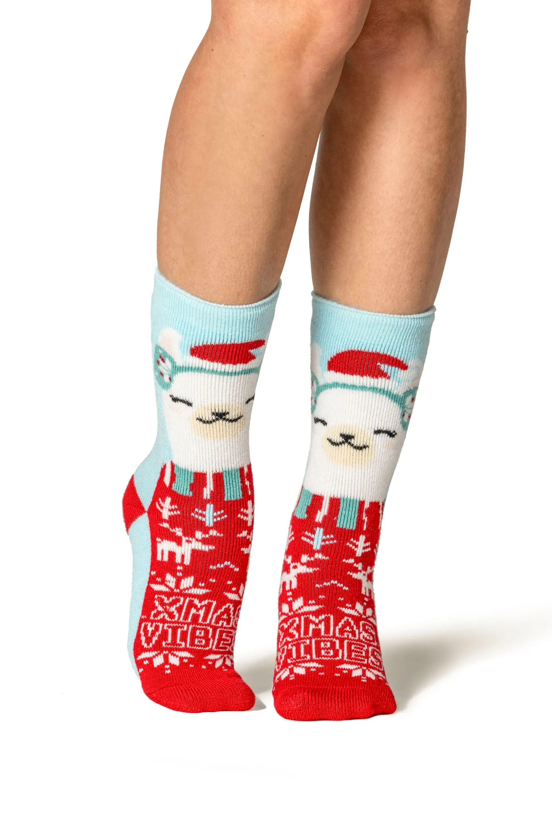 Women's Lite Carol Festive Crew Sock sold by Heat Holders