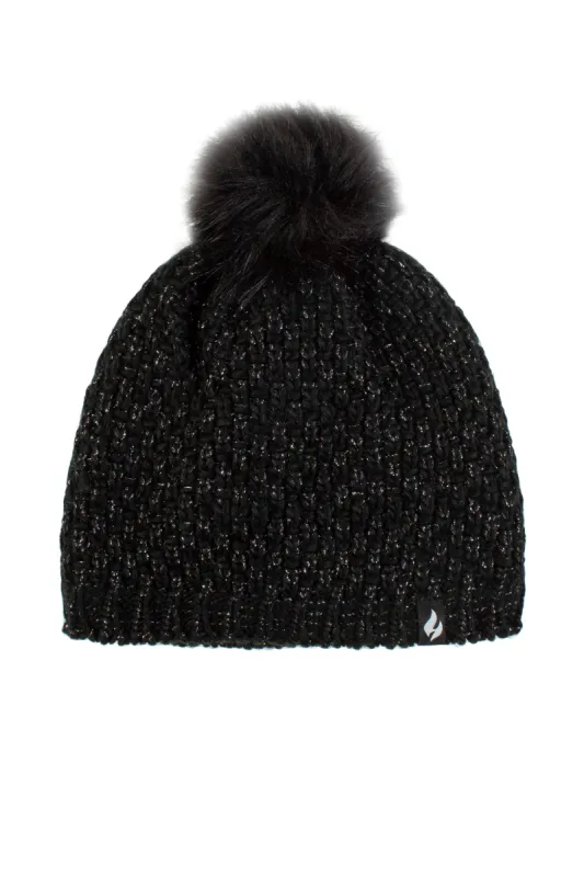 Women's Corsica Basket Weave Hat With Pom Pom sold by Heat Holders