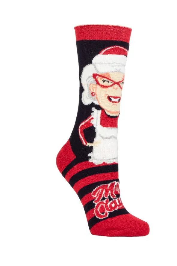 Women's Ellen Mrs. Santa ULTRA LITE® Crew Socks sold by Heat Holders