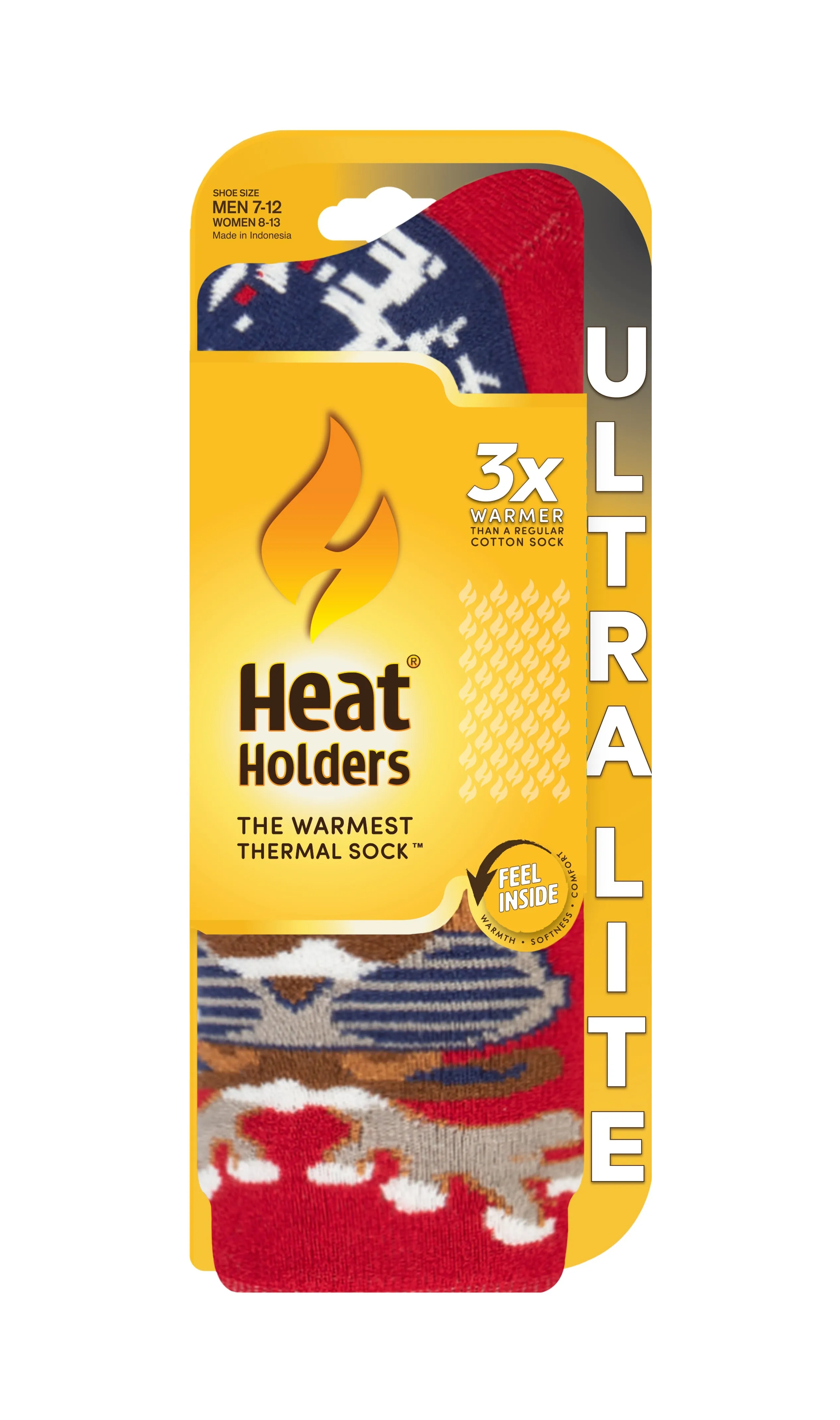 Men's Eddie Jazzy ULTRA LITE® Reindeer Crew Socks sold by Heat Holders