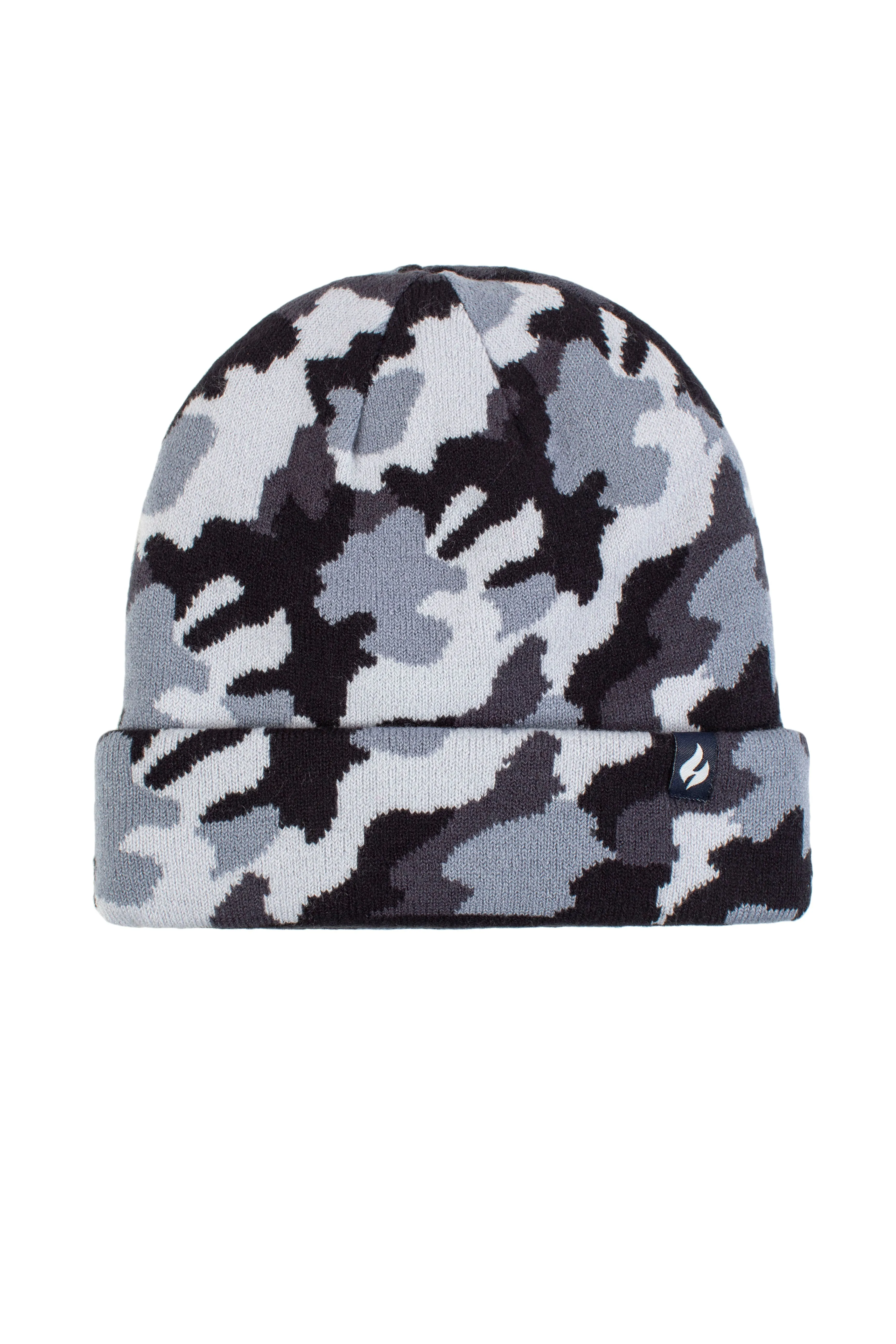 Boys Gavin Camouflage Knit Roll Up Hat sold by Heat Holders product image thumbnail 3