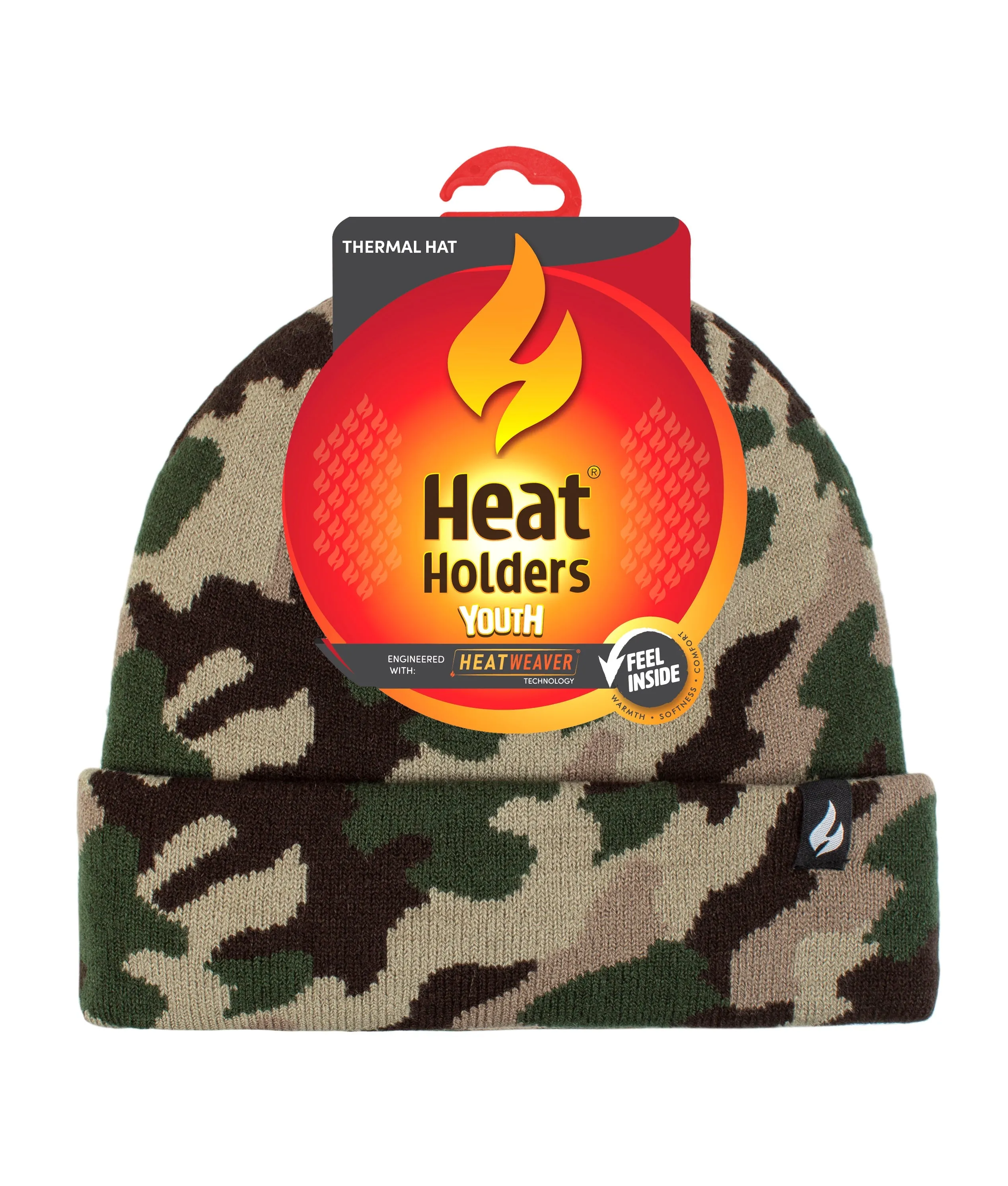 Boys Gavin Camouflage Knit Roll Up Hat sold by Heat Holders
