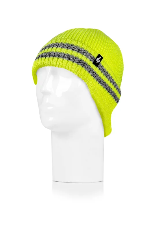Men's Robert Cozy Ears Hat W Reflective Stripes sold by Heat Holders