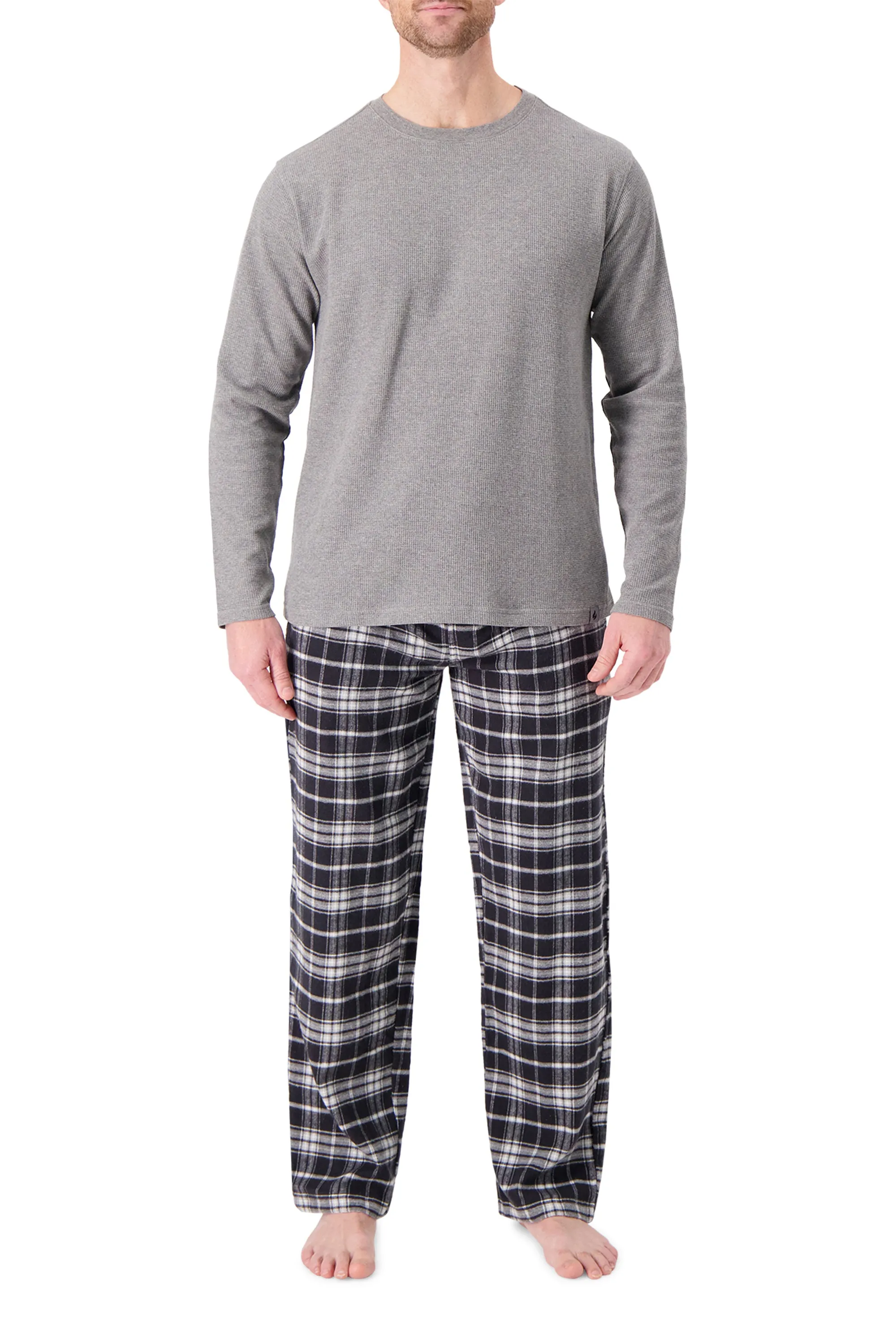 Men's Flemming Waffle Top/Flannel Pants Pajama Set sold by Heat Holders