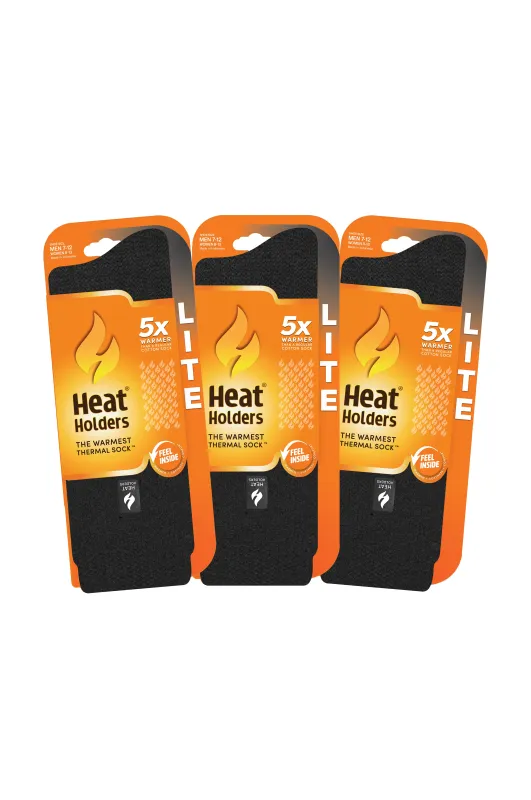 Men's Lite socks 3-Pack in Black sold by Heat Holders